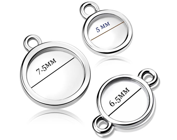 Silver Bezel Setting Pendant, Earrings, Bracelets Frame for Resine and Cabochone