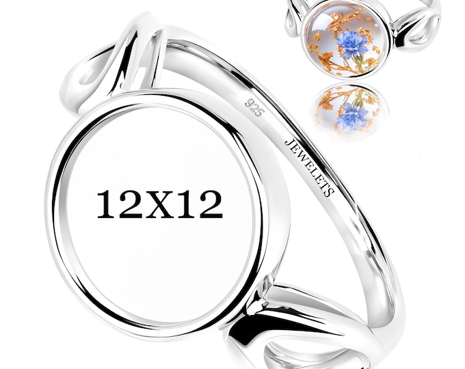 Bezel Cup 12 mm Pendant Blank – 925 Sterling Silver Rhodium Plated – Round Keepsake Base Setting for Gemstones, Resin & Glass DIY Jewelry