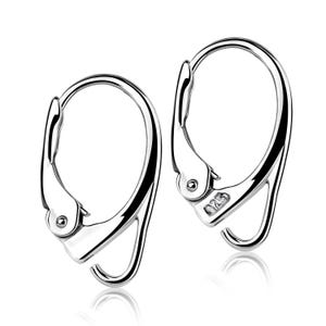 One pair of 925 sterling silver leverback earring findings for jewelry repair and handmade jewelry projects. Comfortable ear wires designed for sensitive ears and fine jewelry applications.