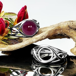 Anello in argento sterling 925, base per anello da 10 mm, castone con gambo celtico