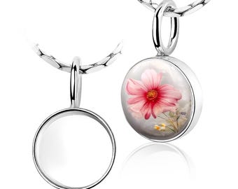925 Silver Round 8mm Bezel Cup Pendant – DIY Resin Jewelry Blank Keepsake Setting