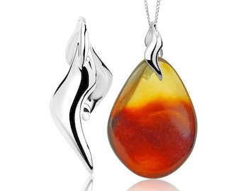 Silver Clamped Pendant Holder – Gemstone Bail for Crystals & Stone Pendants – Jewelry Making Findings
