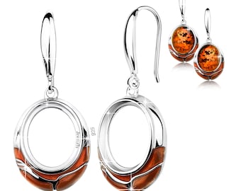 Silver Earrings Blank – 10×12 mm Oval Enamel Frame | Rhodium Plated DIY Earring Base for Cabochons & Resin Jewelry Colors: Black or Amber