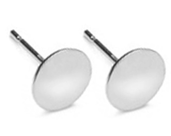 Disc Earstuds Silver 925, Studs Earrings, 5mm Disc, 0,26g 925 Silver, Pair, 11mm Long