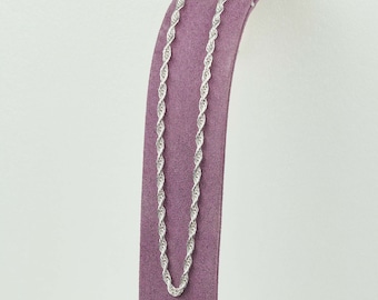 Silver Rope Chain 3.5mm Necklace Lobster Lock