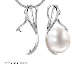 Sterling 925 Silver Clamped Ball Pendant DIY Pendant Findings, Ball 15 mm