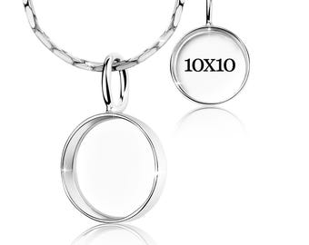 925 Sterling Silver 10 mm Round Bezel Cup Pendant Blank – DIY Memory, Breast Milk Keepsake & Resin Art Setting (2 mm Deep Cup)