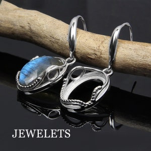 Silver Earrings Blank 10x14 Earrings Base Bezel Setting Mounting Jewelry