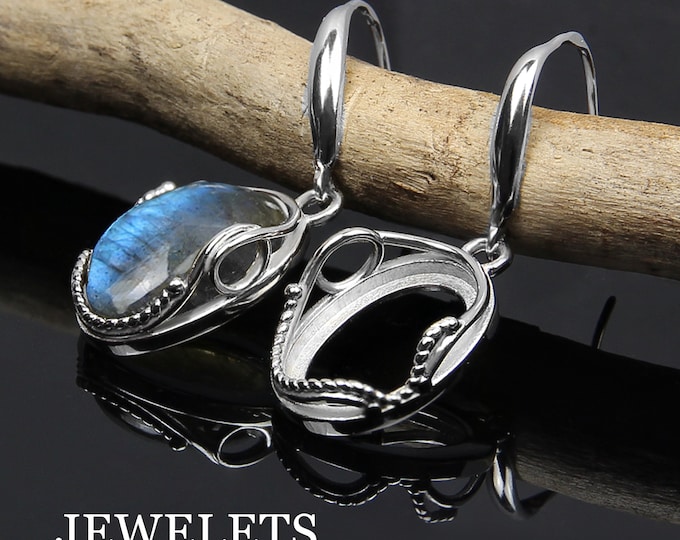 Silver Earrings Blank 10x14 Earrings Base Bezel Setting Mounting Jewelry