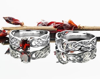 925 Silver Celtic Ring Blank – 6x8 mm Prong Setting for Faceted Stone Only | Sterling Silver DIY Fine Jewelry Base