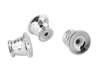 925 Silver Earring Stopper Silicon, Ear Nuts, Ear Wire Backs