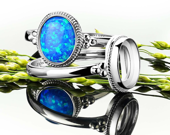 925 Silver Ring Blank 8x10 mm Oval Bezel Setting – Rhodium Plated Classic Style Base – Jewelry Making Ring for Women – Cabochon Mount