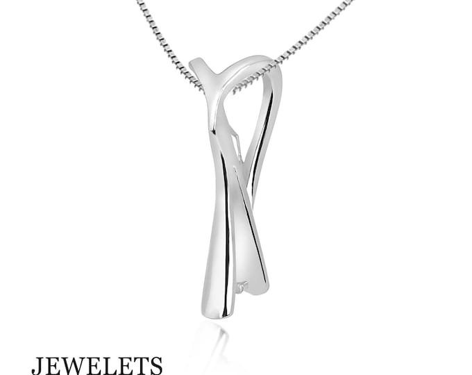 Silver Double Pendant Bail for Gemstones and Crystal Pendants Clamped Bails