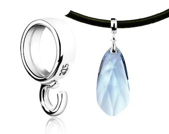 Silver Pendant Bail – 6mm Inner Diameter | Charms Jewelry Connector | Large Bail for Chains & Cords | DIY Necklace Making Supplies