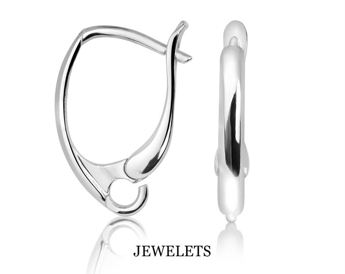 Solid Silver Lever Back Pair with Front Decorative Element DIY Jewelry Earrings Repair