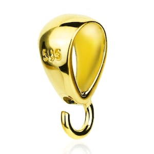 14K Yellow Gold Pendant Bail | Wide Bail for 4.3mm Chain or Cord | Solid Gold Jewelry Finding for Necklaces & Charms
