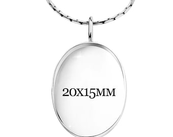 Sterling Silver Pendant Blanks – 20×15 mm Oval Bezel Cup (2 mm Deep) | Fine Jewelry Findings for DIY, Resin & Keepsake Jewelry