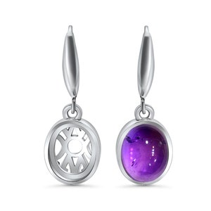 Solid Silver Earrings 8x10 mm Blank Pair, Cabochon Bezel Setting Blank, 925 Sterling Silver Earring Base, Rhodium Plated