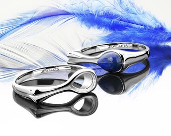 Silver Ring Blank – 6x8 mm Pear Shape Bezel Setting | 925 Sterling Silver DIY Cabochon Base Ring for Women | Fine Jewelry Mount