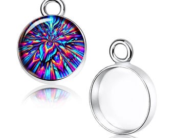 925 Silver Round 10 mm Bezel Cup Setting Blank– Closed Back Earrings or Pendant for Resin, Keepsake & Memorial Jewelry
