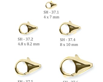 Solid Gold Lobster Clasps Lock, 14K Yellow Gold