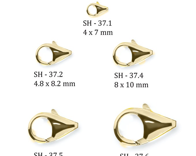 Solid Gold Lobster Clasps Lock, 14K Yellow Gold