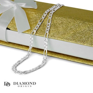 Sterling Silber Figaro Kette - 20 &quot;Halskette, 3,9 mm Breite, klassische 925 Silberkette für Männer & Frauen