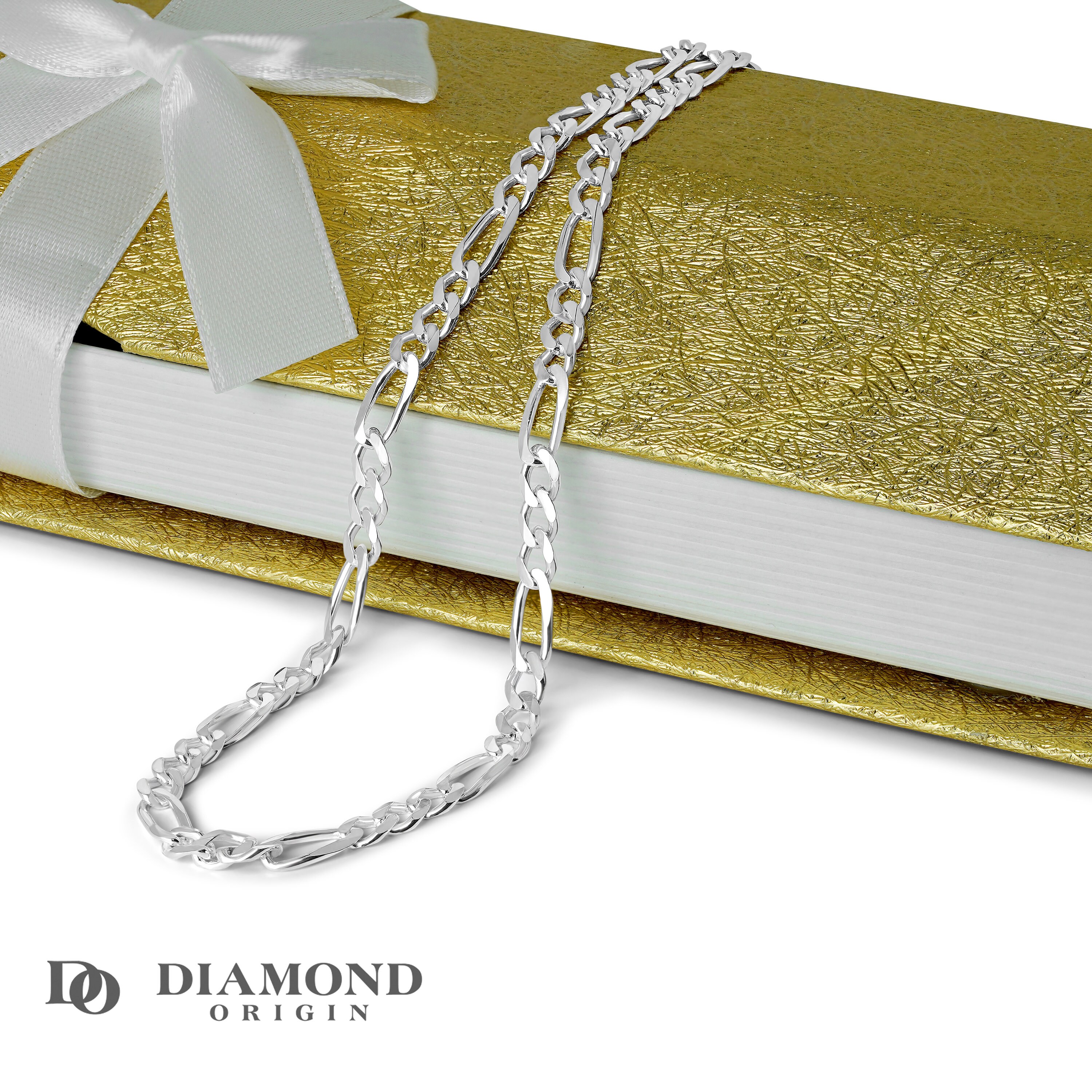 20 inch silver figaro chain deals