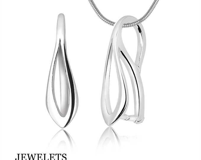Silver Bail DIY Pendants Gemstones and Crystal Clamped Bails