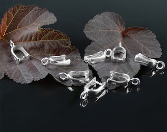 Silver Bail Pendant and Earrings Holder – Jewelry Making Findings for DIY Necklaces, Dangle Earrings and Charms – Crystals & Gemstones