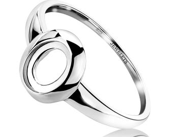 925 Silver Ring Blank 6x8 mm Rhodium Plated Gold Plated Bezel Setting Mounting