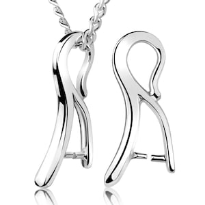Sterling Silver Clamped Pendant Bail – Jewelry Making for Gemstones, Crystals