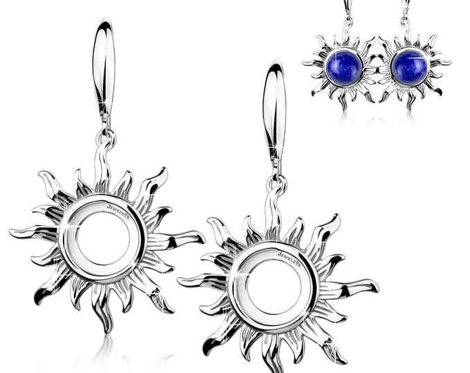 Silver Earring Blanks 10 mm – Sun Rays Round Bezel Setting Base | DIY & Keepsake Jewelry Findings