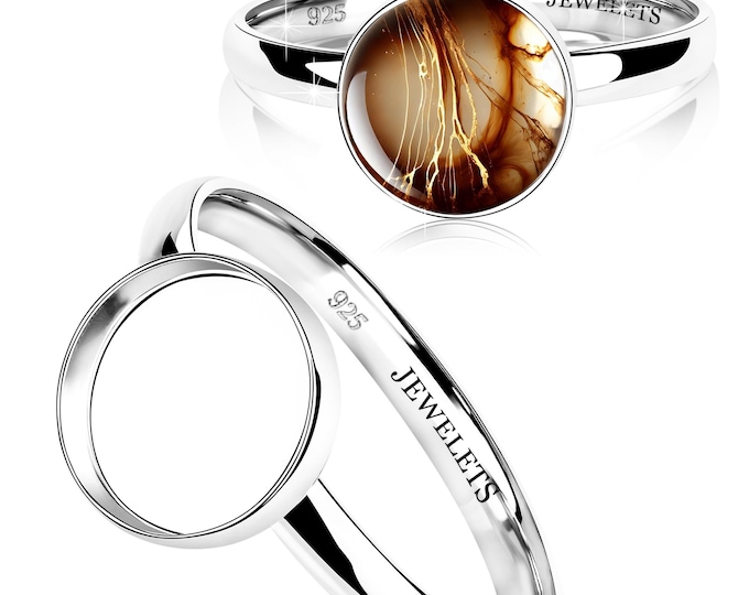 Sterling Silver Ring Blank – 10 mm Round Bezel Cup | 925 Silver Base for DIY Resin, Cabochon & Keepsake Jewelry