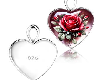 Sterling Silver Heart 12x14mm Bezel Cup Setting Blank– Closed Back Earrings or Pendant for Resin, Keepsake & Memorial Jewelry