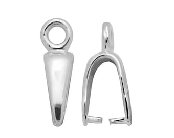 Silver Bail Holder for Stone or Crystal, DIY and Repair Jewelry