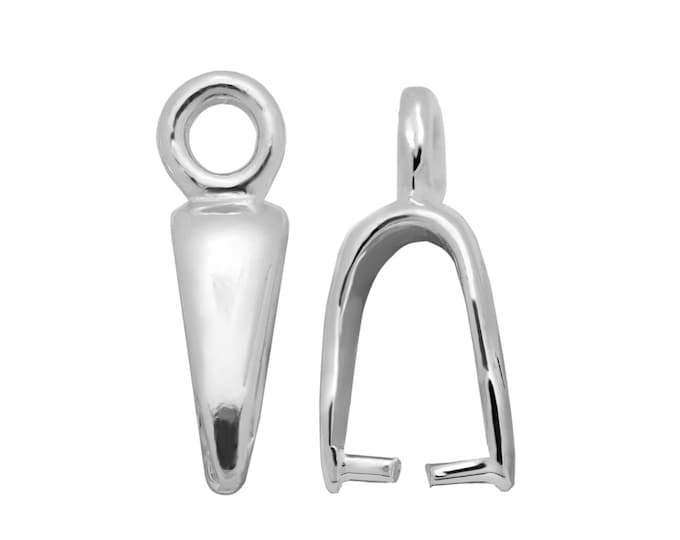 Silver Bail Holder for Stone or Crystal, DIY and Repair Jewelry