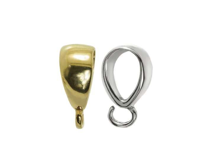 14 K Fine Gold Pendant Bail, 8.4 mm Height, Front 3 mm Width, 0.31 g, DIY and Repair Jewelry