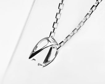 Sterling Silver Pendant Holder Pinch Bail – Height 10 mm, Width 6 mm, Front 4 mm | 925 Silver Jewelry Finding for DIY Pendants & Charms