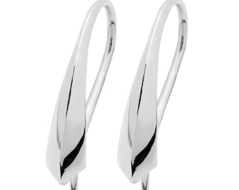 Earring Hooks Pair – 35 mm Long | Slim & Smooth 925 Sterling Silver | Elegant Fine Jewelry Findings for DIY Earrings