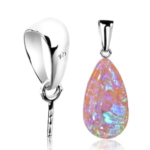Silver Pendant Bail with Pin – Jewelry Making & Repair Supply | DIY Beaded Pendant Connector | Necklace Bail for Craft Projects