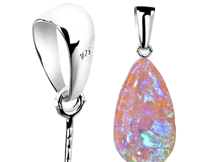 Silver Pendant Bail with Pin – Jewelry Making & Repair Supply | DIY Beaded Pendant Connector | Necklace Bail for Craft Projects