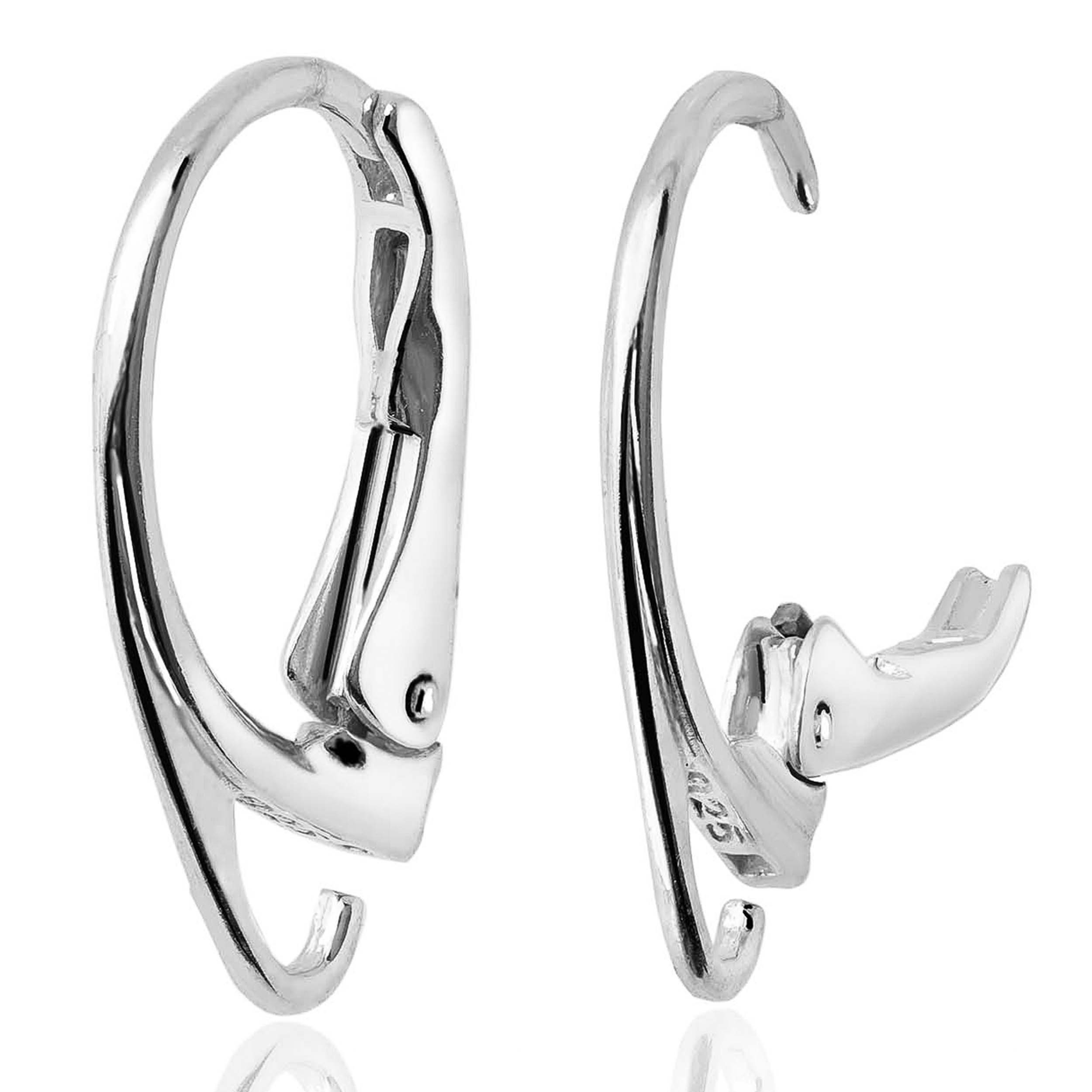 Sterling Silver Leverback Earrings Hooks 18mm Jewelry Findings * all  Platings