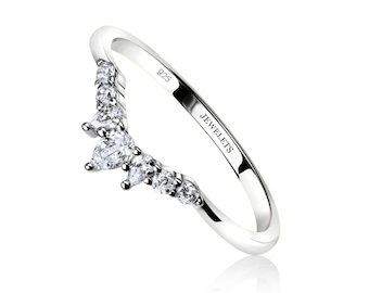 925 Silver Crown Ring Band – 7 AAA Cubic Zirconia | Rhodium Plated Stackable Fine Jewelry