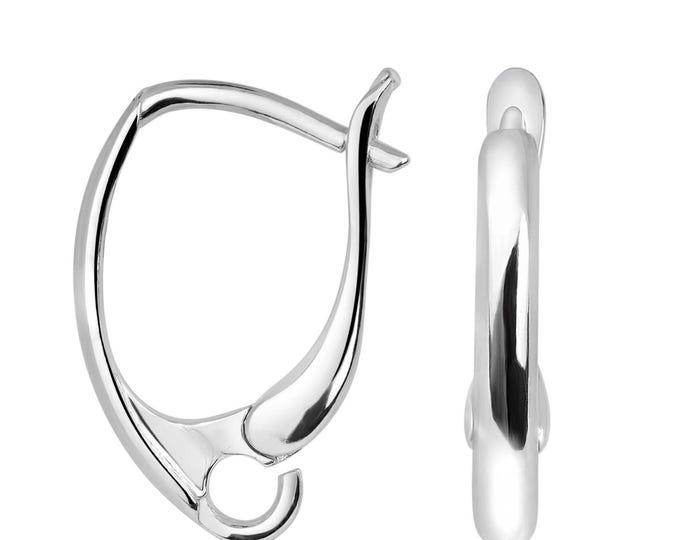 Solid Silver Lever Back Pair with Front Decorative Element DIY Jewelry Earrings Repair