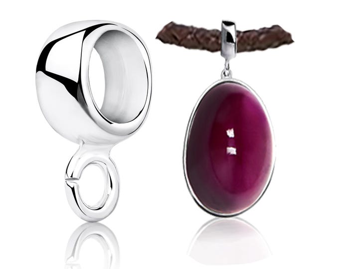 Pendant Bail, Sterling Silver Bail, Silver Hanger, Hole 4mm, Height 10 mm