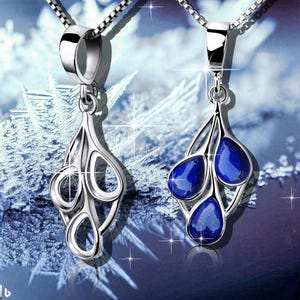 925 Sterling Silver Leaf Pendant 6x4 mm Blank – 3 Pear (Teardrop) Bezel Settings – Rhodium Plated Multi-Stone Cabochon Pendant Base