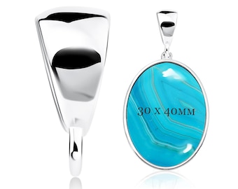 925 Silver Pendant Bail – Easy-to-Use Jewelry Connector | Sterling Silver Bail for DIY and Repair | Charm Holder for Necklaces & Pendants