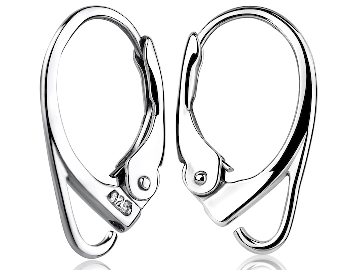 925 Sterling Silver Lever Back Earring Closures – 1 Pair | DIY Fine Jewelry Making & Repair Findings | Hypoallergenic