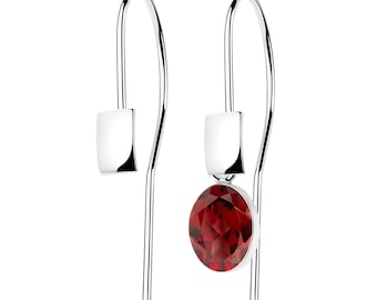 Silver Ear Hooks – 1 Pair Plain Wire with Rectangular Decoration | 925 Sterling Earring Findings | Flawless Aesthetic Design for DIY Jewelry